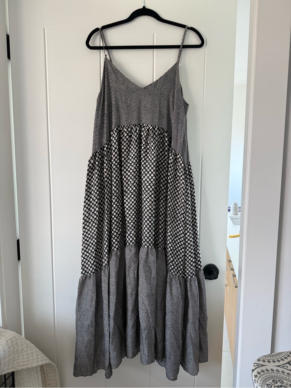 HATCH maternity Black & White small floral print Maxi Dress